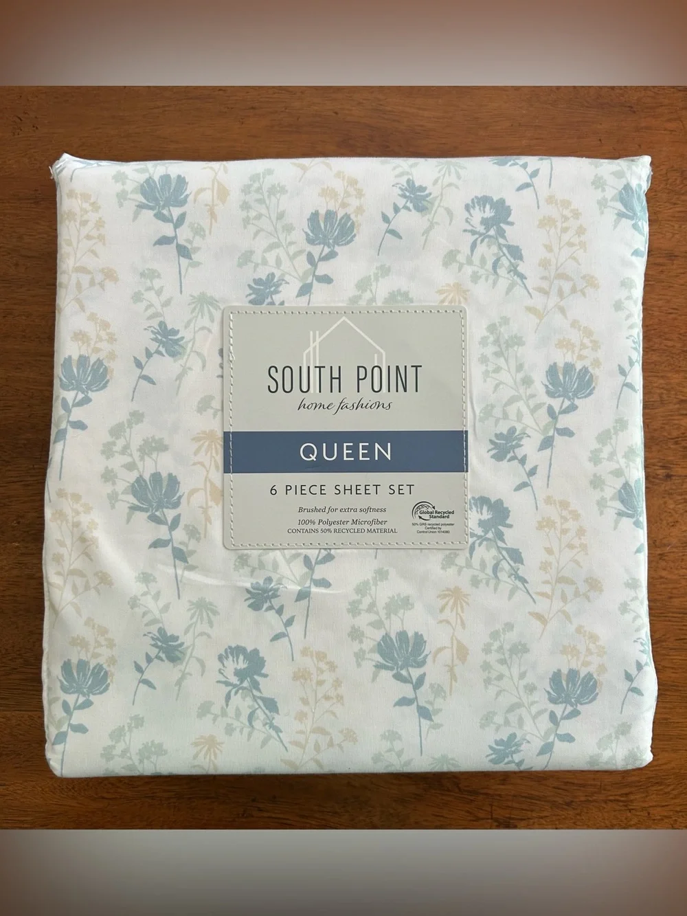Queen 6-Piece Sheet Set in Light Blue Floral
